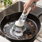 Liquid-dispensing dish brush