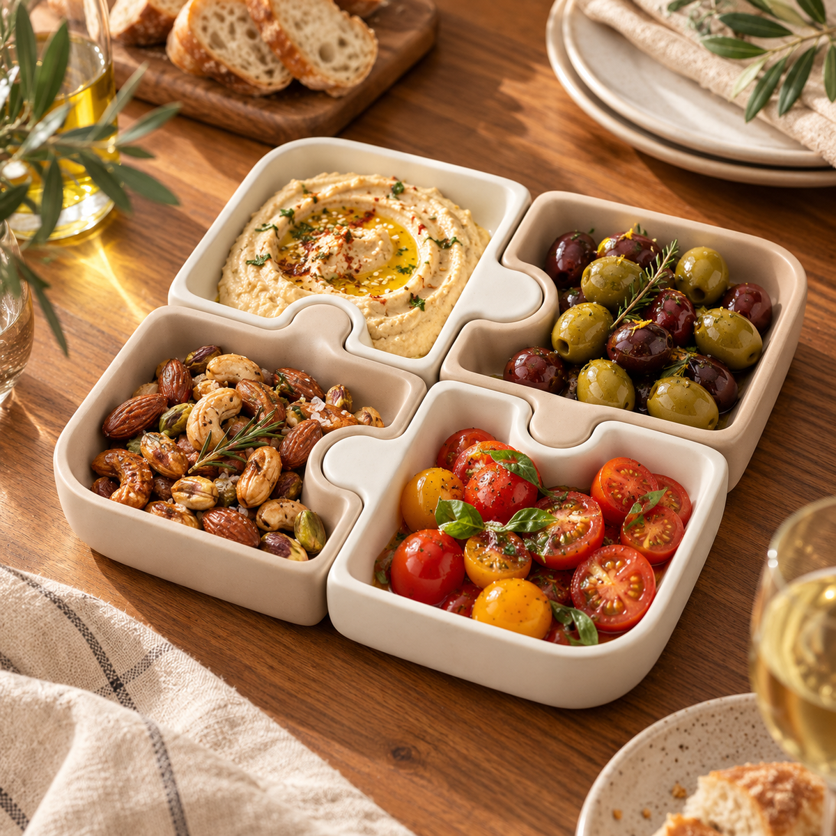 Interlocking serving tray