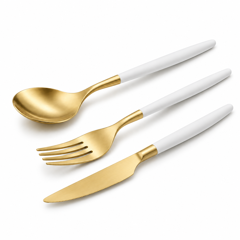 PVD gold-plated cutlery
