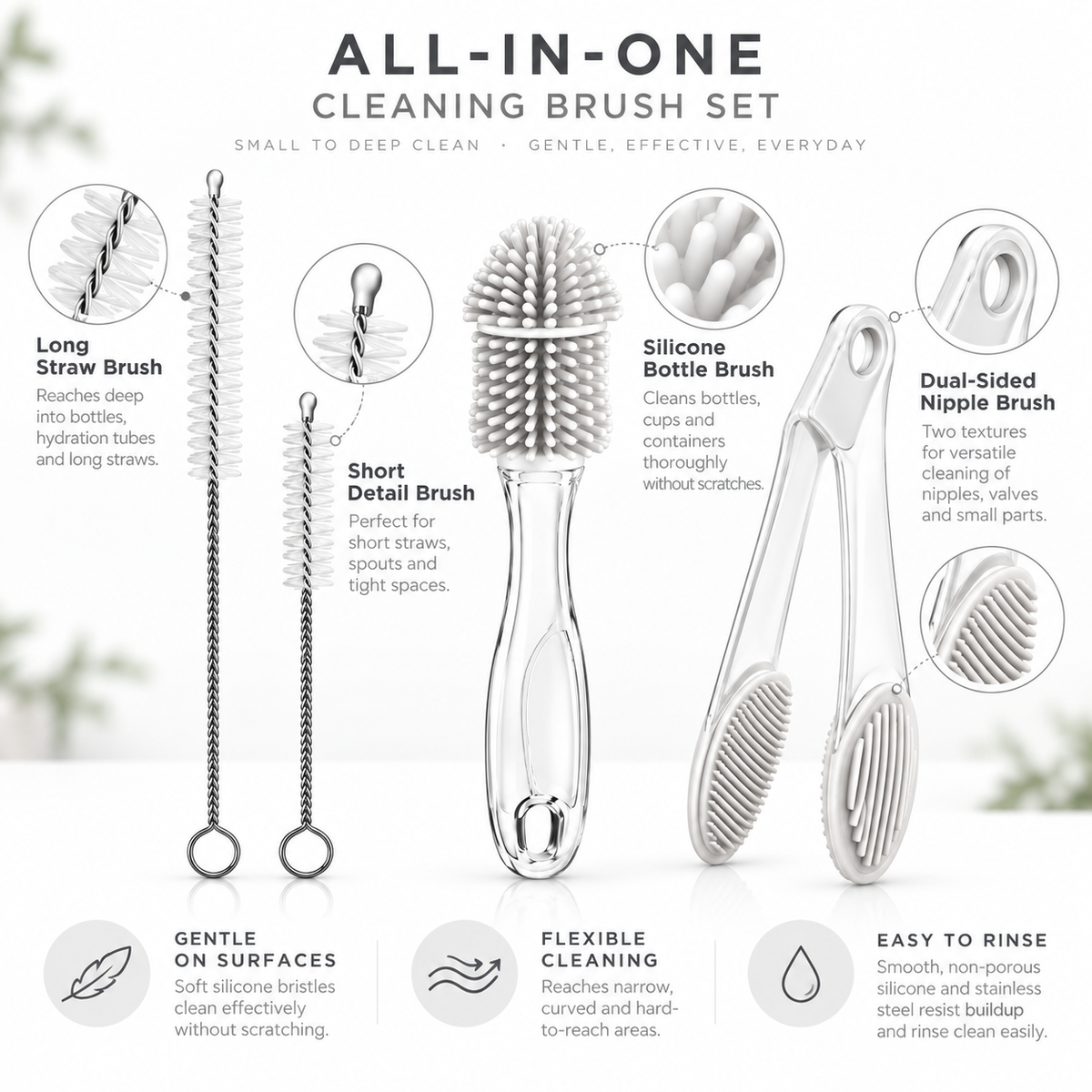 Cleaning brush set