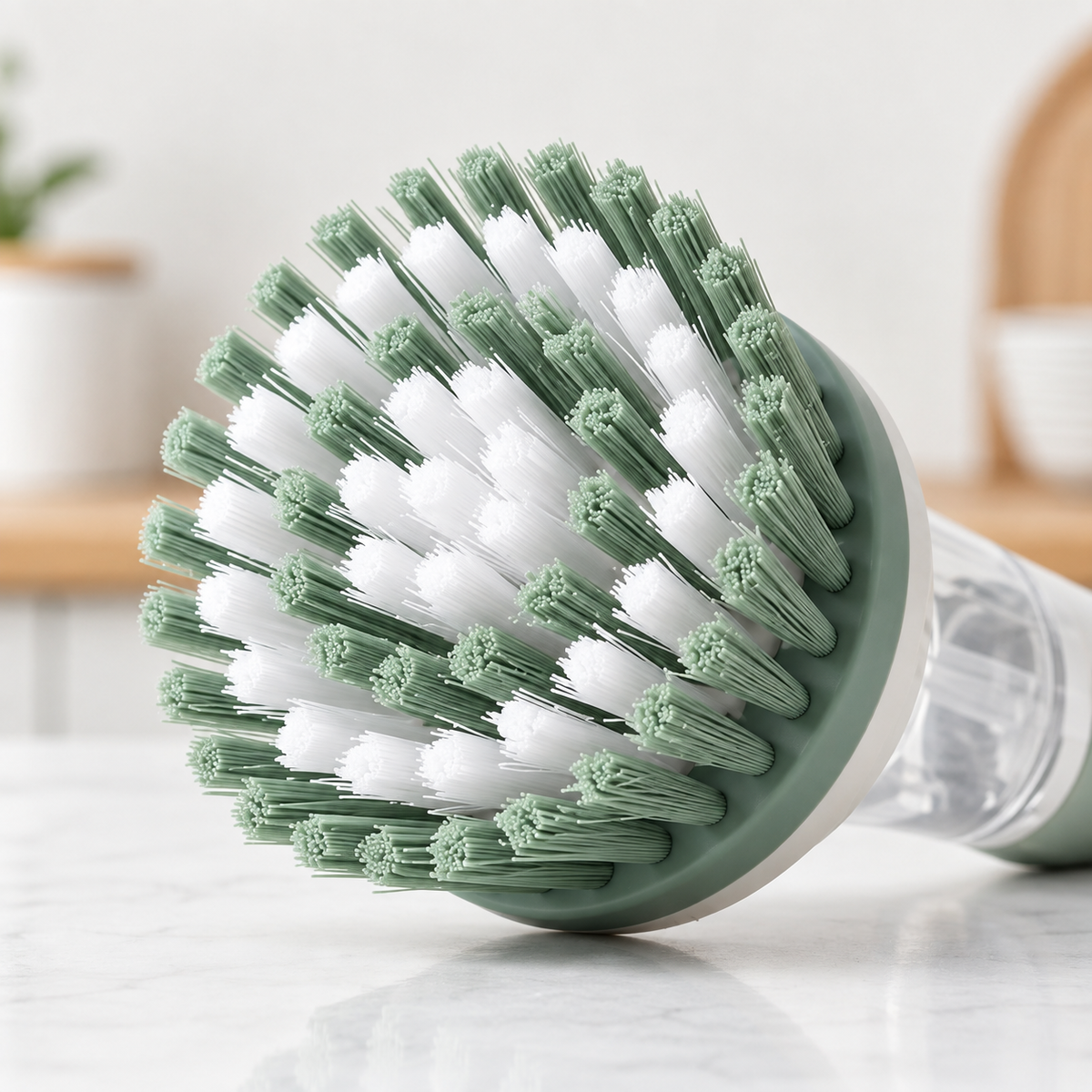 Liquid-dispensing dish brush